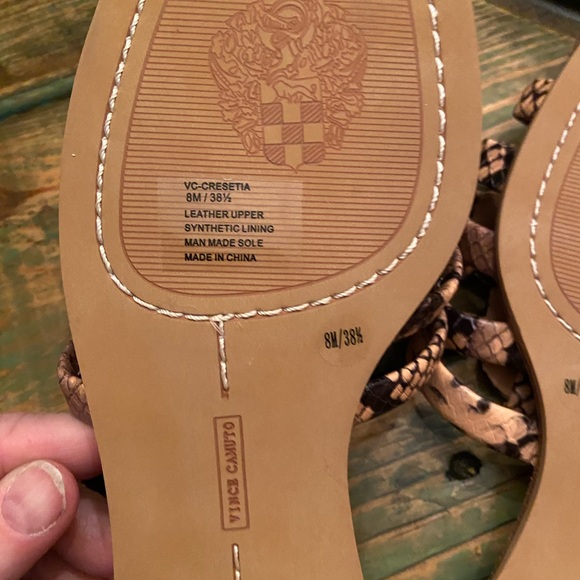 Vince Camuto Cresetia Woven Leather Mule Flat In Sandstone Animal Print - Picture 8 of 9